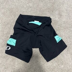 Pearl Izumi Women's Black and Teal Cycling Shorts